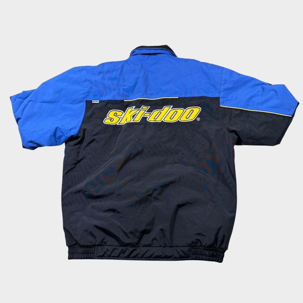 Vintage Ski-Doo Snowmobile Jacket Large Tall BRP Rotax Racing Blue Black Y2K L/T - Picture 2 of 13
